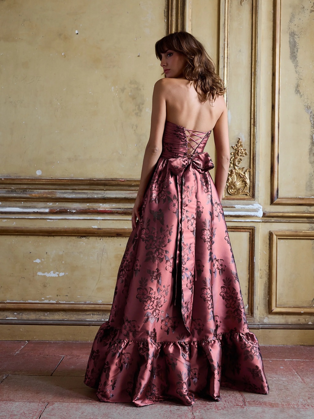V. Chapman Regina Strapless Gown Deco Rose Bouquet Floral New With Tags — image 2 of 8